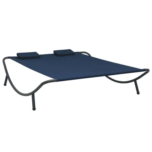 Outdoor Lounge Bed Fabric Blue Totpto