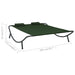 Outdoor Lounge Bed Fabric Green Totptb