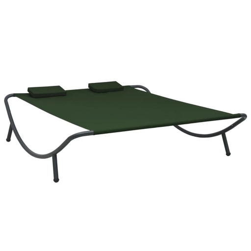 Outdoor Lounge Bed Fabric Green Totptb