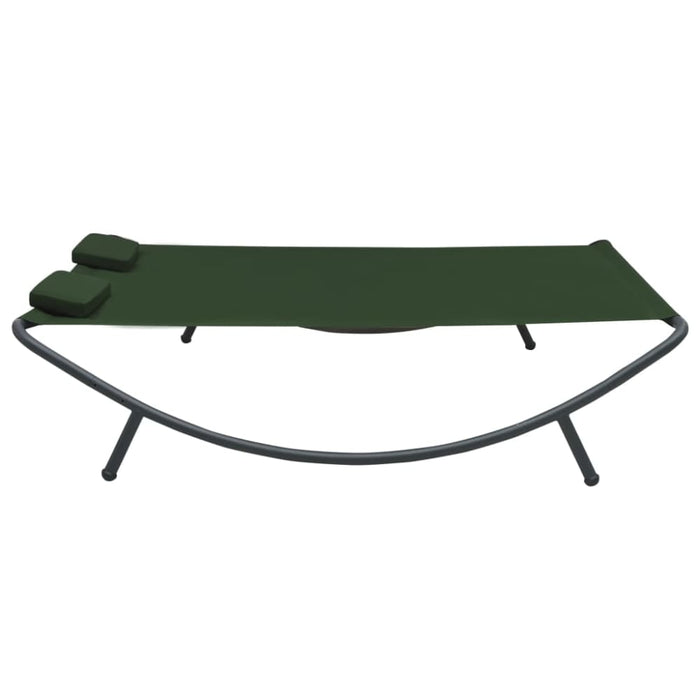 Outdoor Lounge Bed Fabric Green Totptb