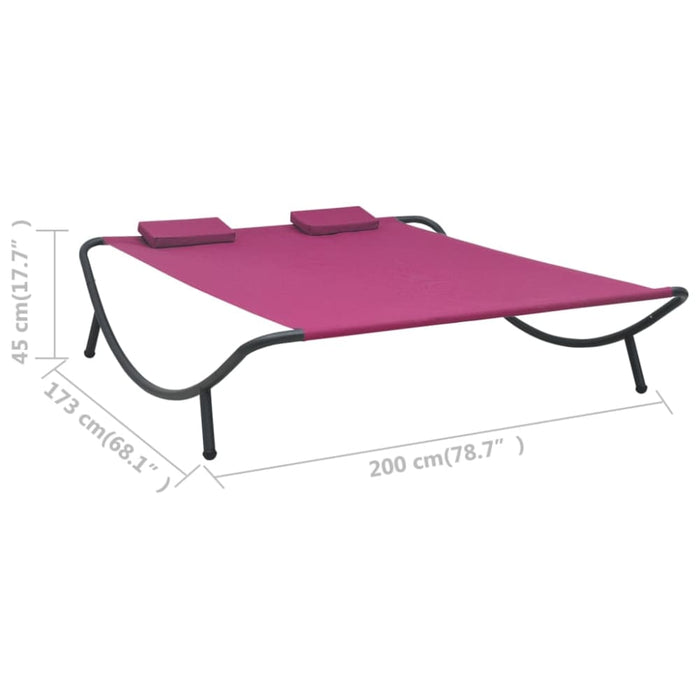 Outdoor Lounge Bed Fabric Pink Totptx