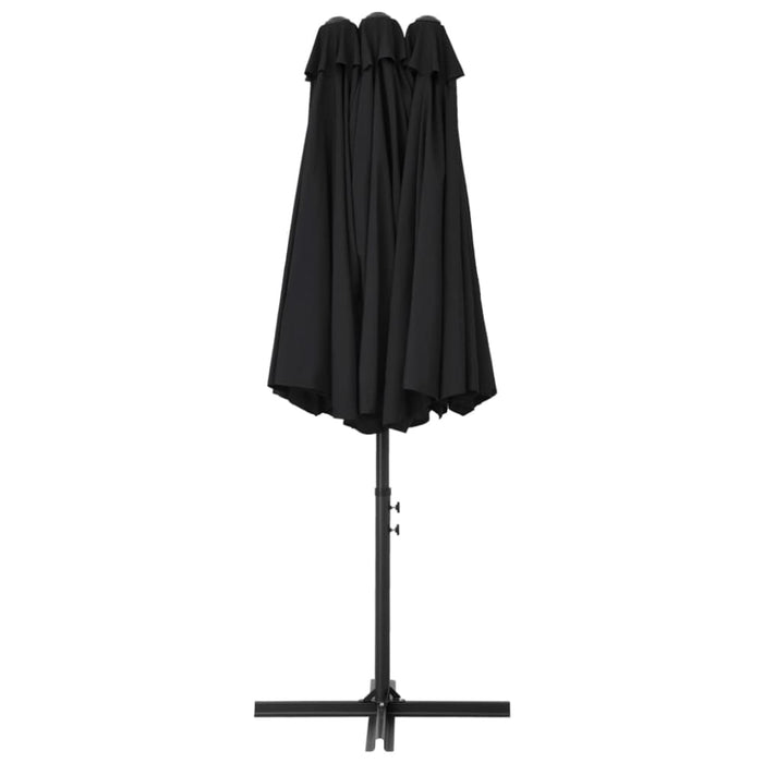 Outdoor Parasol with Aluminium Pole 460x270 Cm Black Aitbx