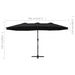 Outdoor Parasol with Aluminium Pole 460x270 Cm Black Aitbx