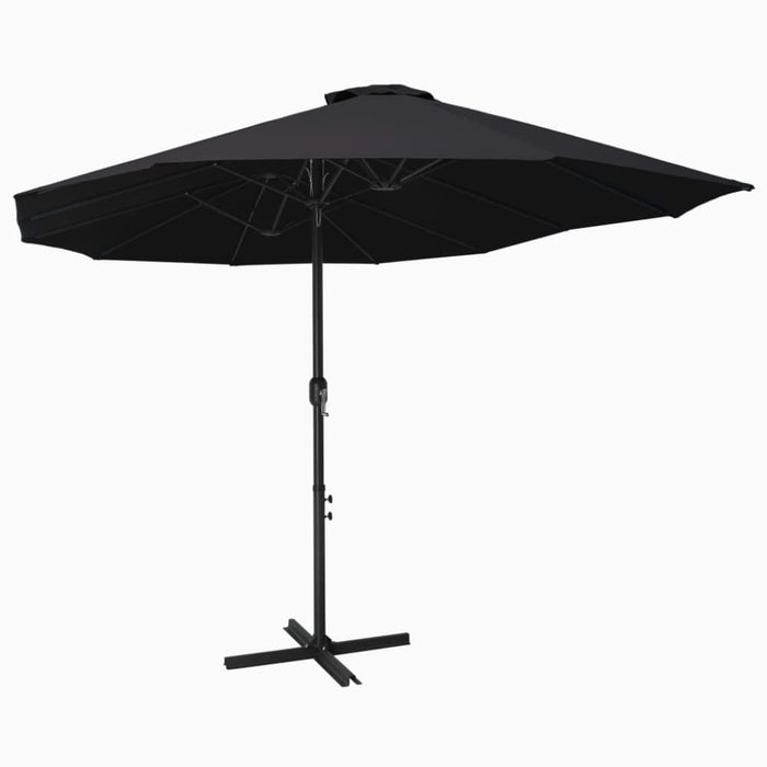 Outdoor Parasol with Aluminium Pole 460x270 Cm Black Aitbx