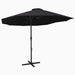 Outdoor Parasol with Aluminium Pole 460x270 Cm Black Aitbx