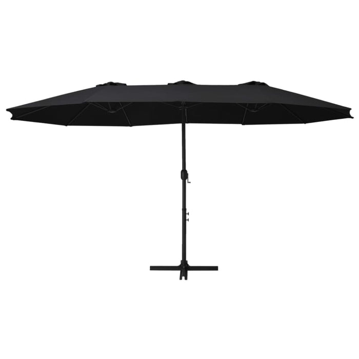 Outdoor Parasol with Aluminium Pole 460x270 Cm Black Aitbx