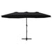 Outdoor Parasol with Aluminium Pole 460x270 Cm Black Aitbx