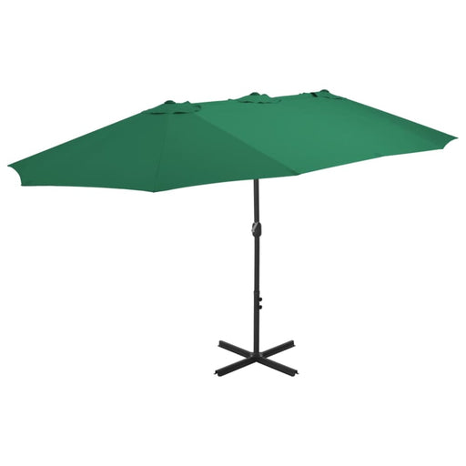 Outdoor Parasol with Aluminium Pole 460x270 Cm Green Aanli