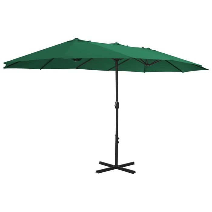 Outdoor Parasol with Aluminium Pole 460x270 Cm Green Aanli