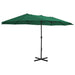 Outdoor Parasol with Aluminium Pole 460x270 Cm Green Aanli