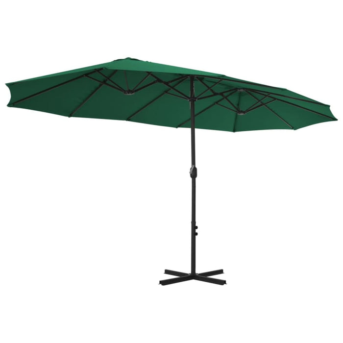 Outdoor Parasol with Aluminium Pole 460x270 Cm Green Aanli