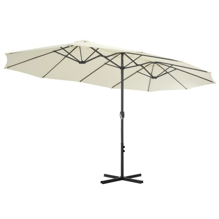 Outdoor Parasol with Aluminium Pole 460x270 Cm Sand Aanln