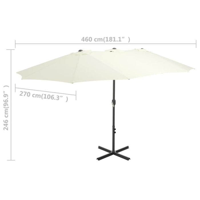 Outdoor Parasol with Aluminium Pole 460x270 Cm Sand Aanln