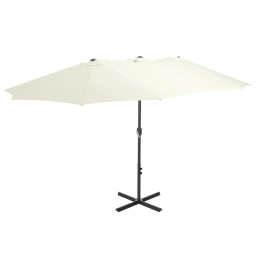 Outdoor Parasol with Aluminium Pole 460x270 Cm Sand Aanln
