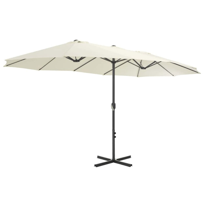 Outdoor Parasol with Aluminium Pole 460x270 Cm Sand Aanln