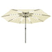Outdoor Parasol With Led Lights And Metal Pole 400 Cm Sand