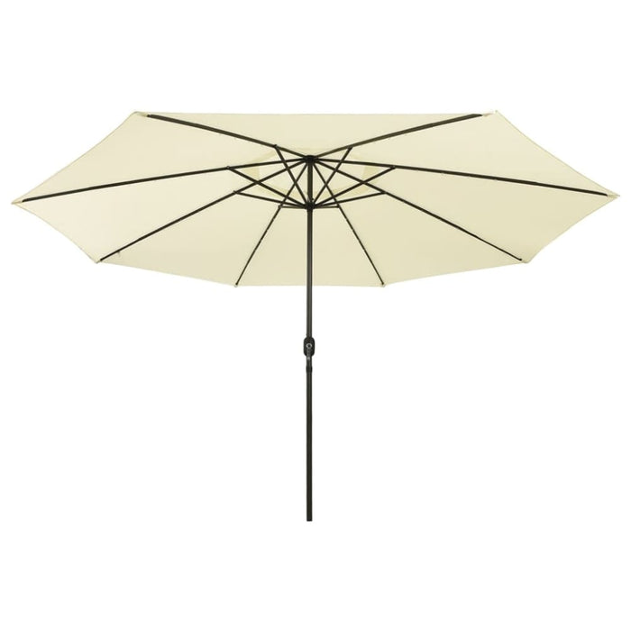 Outdoor Parasol With Led Lights And Metal Pole 400 Cm Sand