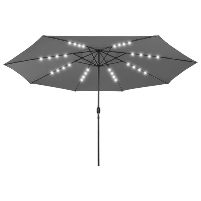 Outdoor Parasol with Led Lights and Metal Pole 400 Cm