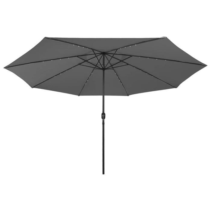 Outdoor Parasol with Led Lights and Metal Pole 400 Cm