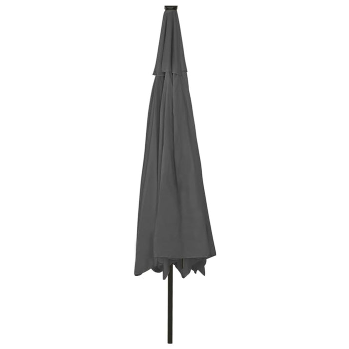Outdoor Parasol with Led Lights and Metal Pole 400 Cm