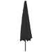 Outdoor Parasol With Led Lights And Metal Pole 400 Cm Black