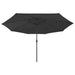 Outdoor Parasol With Led Lights And Metal Pole 400 Cm Black