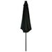 Outdoor Parasol With Led Lights And Steel Pole 300 Cm Black