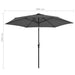 Outdoor Parasol With Led Lights And Steel Pole 300cm