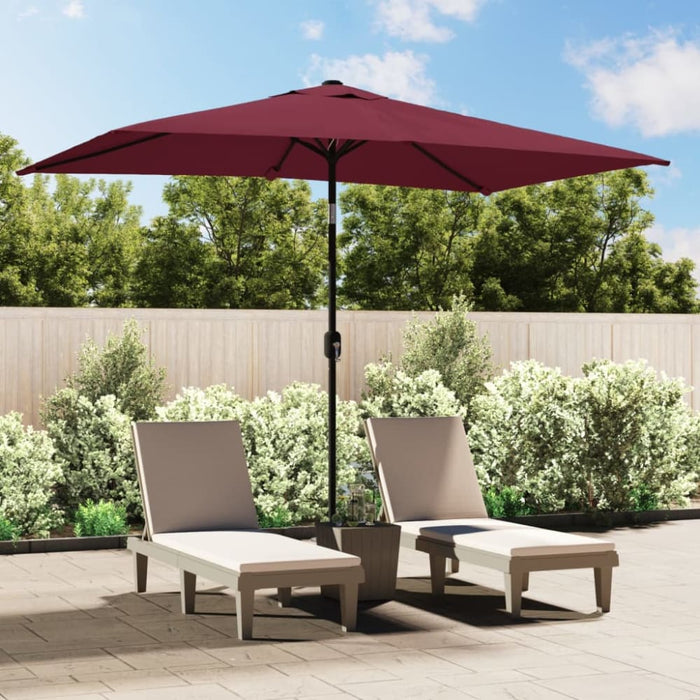 Outdoor Parasol With Metal Pole 300x200 Cm Bordeaux Red