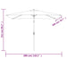 Outdoor Parasol With Metal Pole 300x200 Cm Bordeaux Red