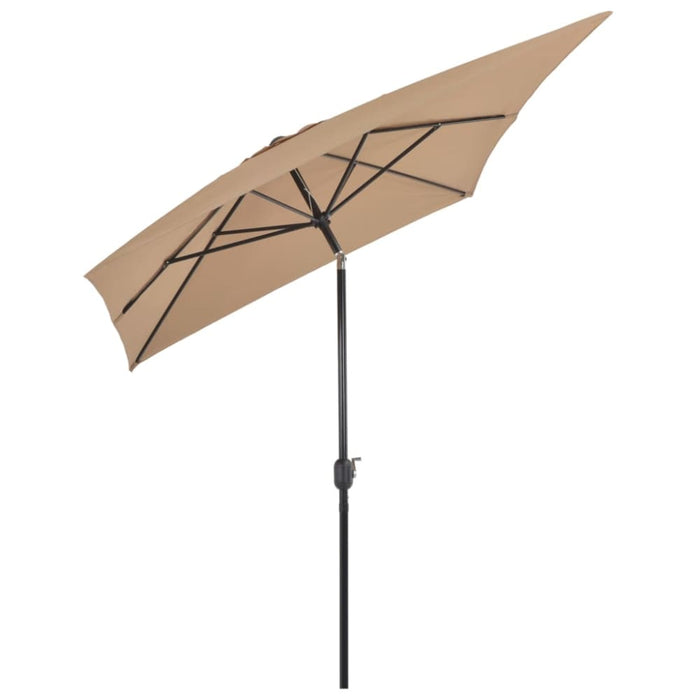 Outdoor Parasol with Metal Pole 300x200 Cm Taupe Aapbx