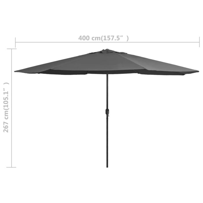 Outdoor Parasol With Metal Pole 400 Cm Anthracite Aitnb