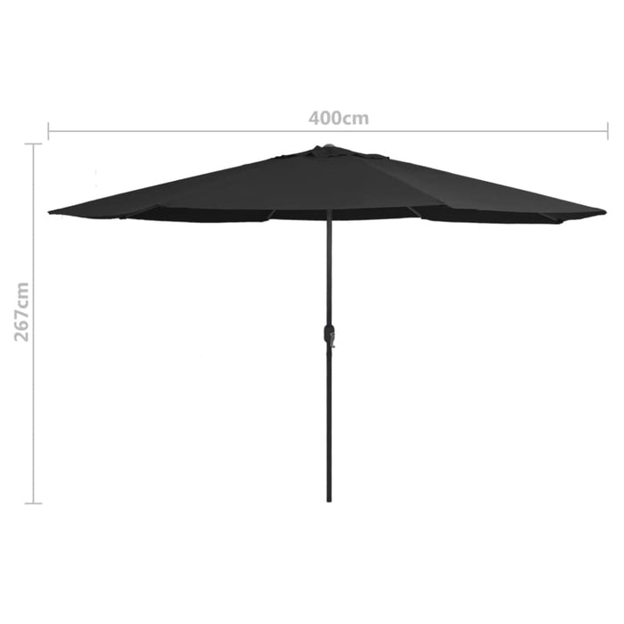 Outdoor Parasol With Metal Pole 400 Cm Black Aitna