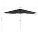 Outdoor Parasol With Metal Pole 400 Cm Black Aitna