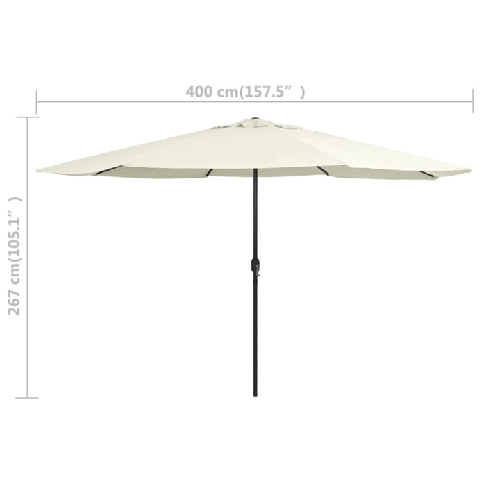 Outdoor Parasol With Metal Pole 400 Cm Sand White Aitin