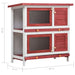 Outdoor Rabbit Hutch 4 Doors Red Wood Oibntl
