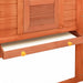 Nz Local Stock - Outdoor Rabbit Hutch With Run Brown Solid