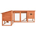 Nz Local Stock - Outdoor Rabbit Hutch With Run Brown Solid