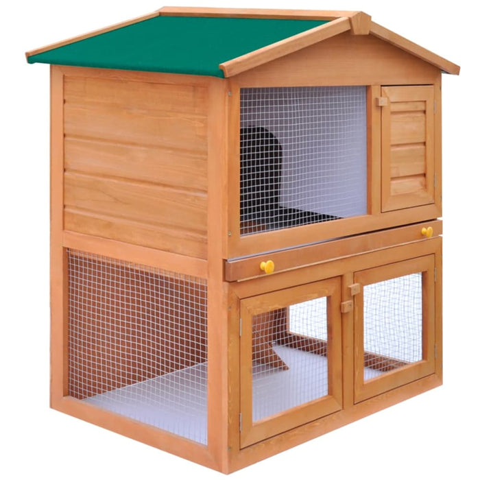Outdoor Rabbit Hutch Small Animal House Pet Cage 3 Doors