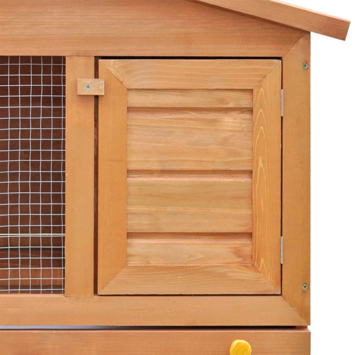 Outdoor Rabbit Hutch Small Animal House Pet Cage 3 Doors