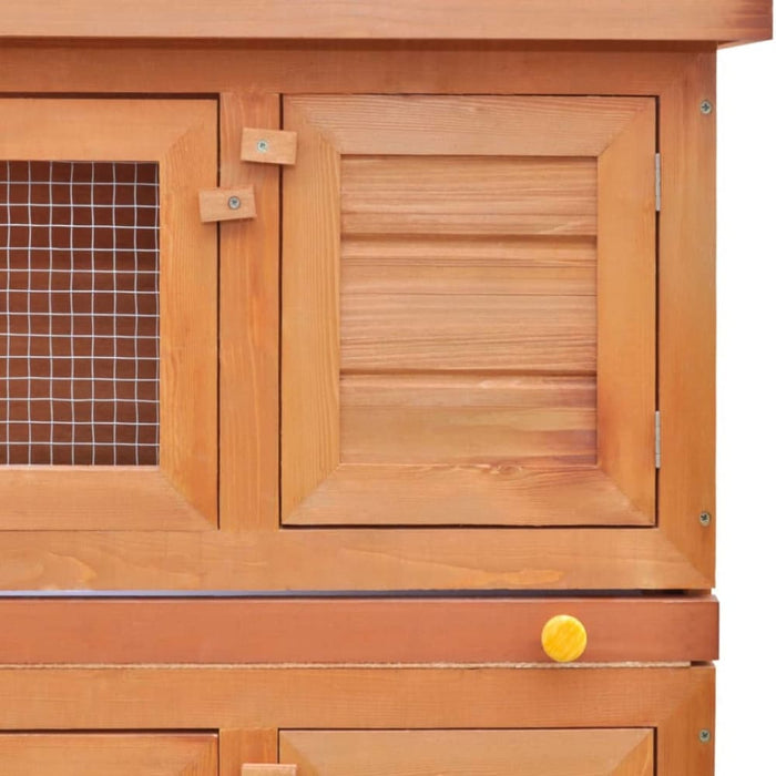 Outdoor Rabbit Hutch Small Animal House Pet Cage 4 Doors