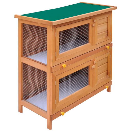 Outdoor Rabbit Hutch Small Animal House Pet Cage 4 Doors