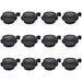 Outdoor Solar Fence Lamps 12 Pcs Led Black Xiioxx