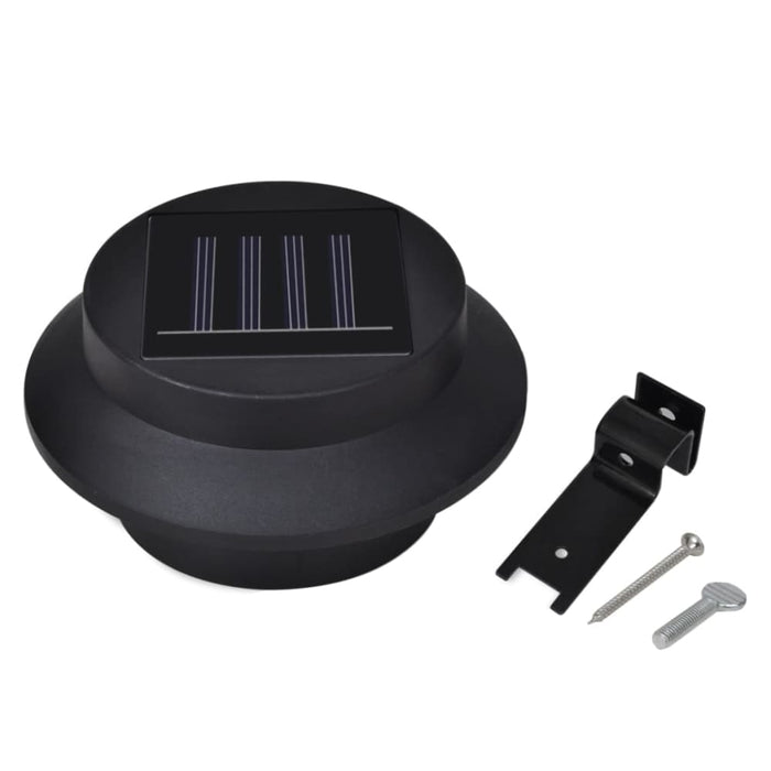 Outdoor Solar Fence Lamps 12 Pcs Led Black Xiioxx
