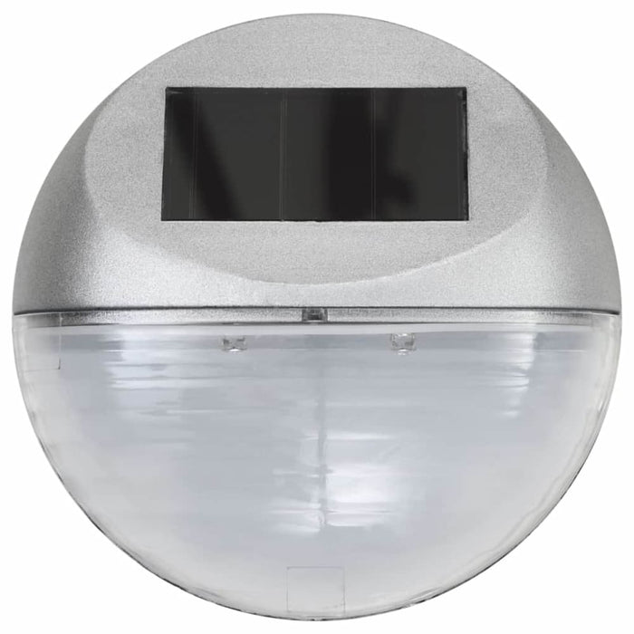 Outdoor Solar Wall Lamps Led 12 Pcs Round Silver Aaait