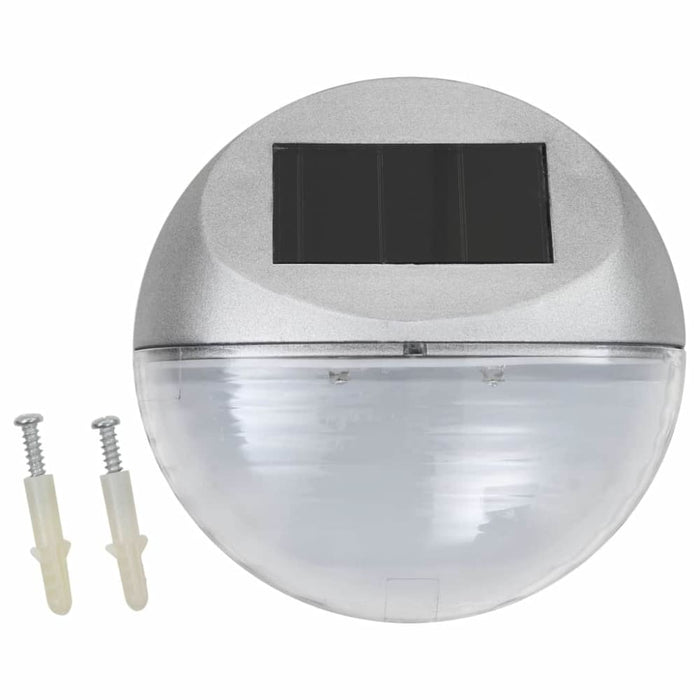 Outdoor Solar Wall Lamps Led 12 Pcs Round Silver Aaait