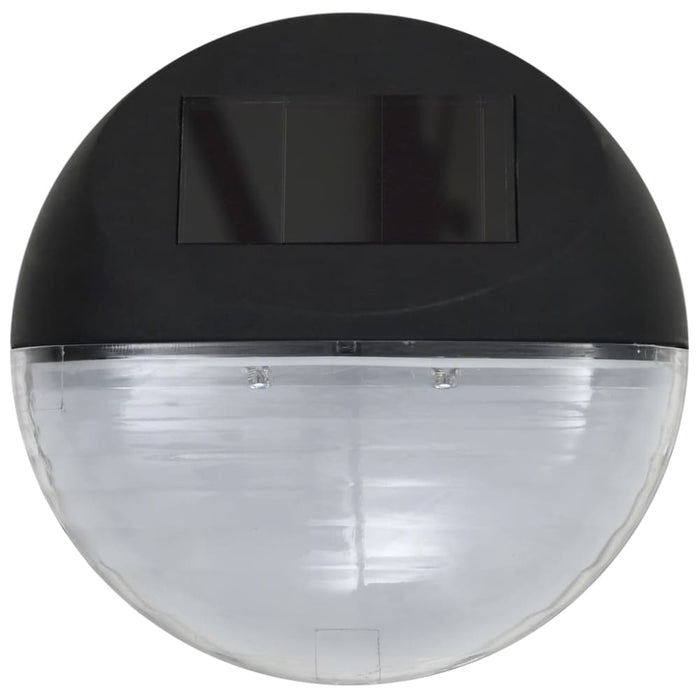 Outdoor Solar Wall Lamps Led 24 Pcs Round Black Xiiotk