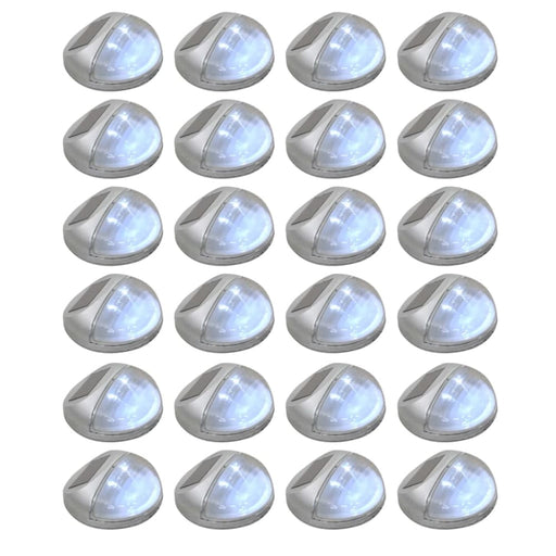 Outdoor Solar Wall Lamps Led 24 Pcs Round Silver Xiioab