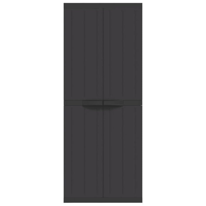 Outdoor Storage Cabinet Black 65x37x165 Cm Pp Tlaxbl