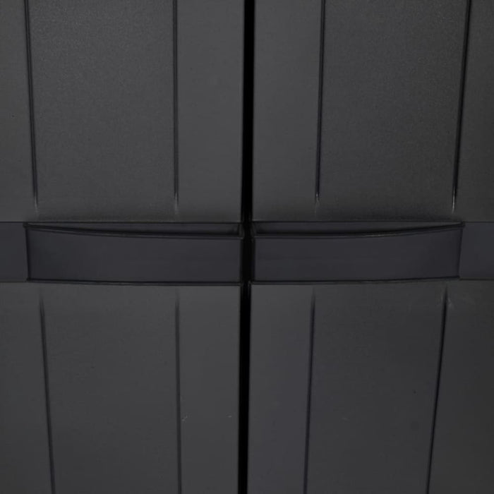 Outdoor Storage Cabinet Black 65x37x165 Cm Pp Tlaxbl